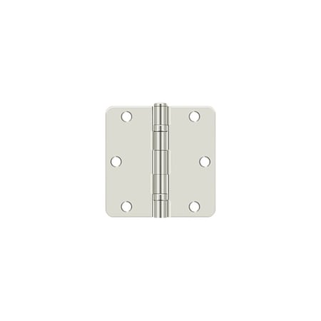 Deltana 3-1/2 x 3-1/2 x 1/4 Radius Hinge; Ball Bearing; Bright Nickel Finish S35R4BB14